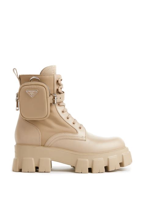 prada women's monolith combat boots|More.